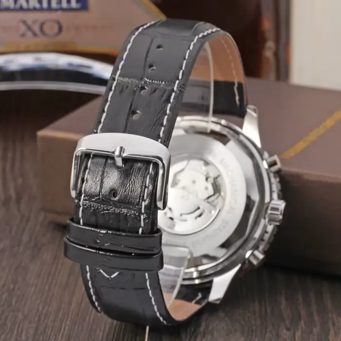 JARAGAR réplique originale grand cadran multifonctionnel automatique homme montre en cuir Vintage mécanique étanche hommes montres