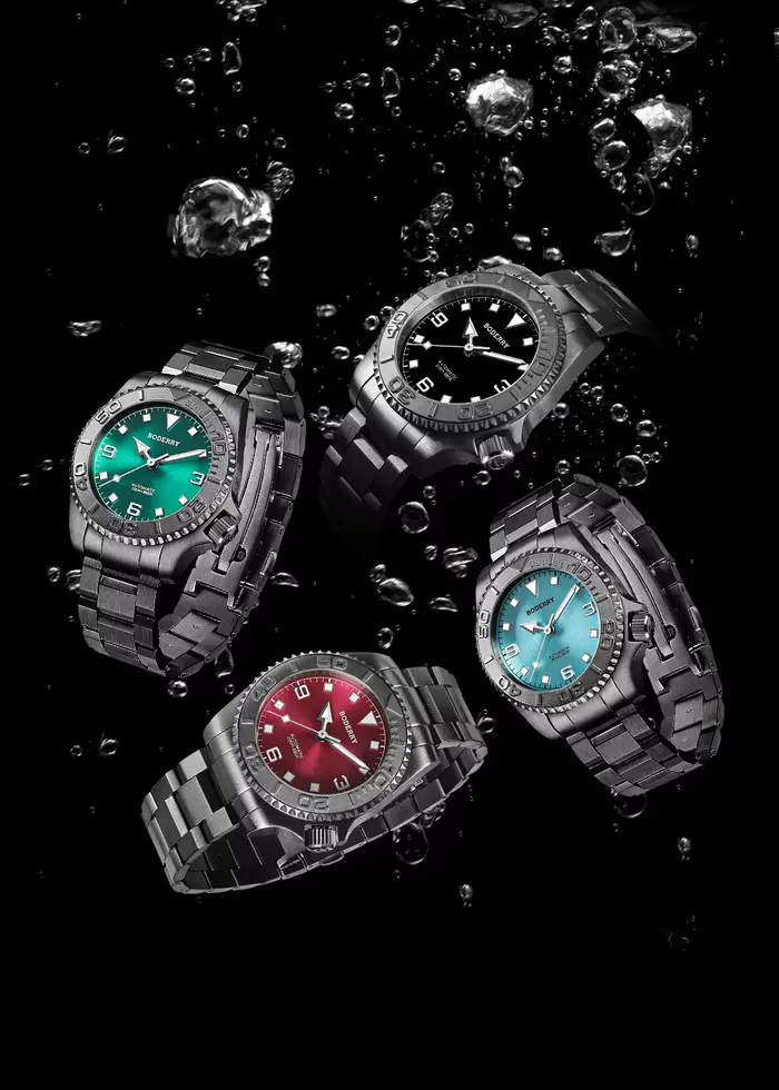 Boderry-Montre-bracelet mécanique automatique en titane pour homme