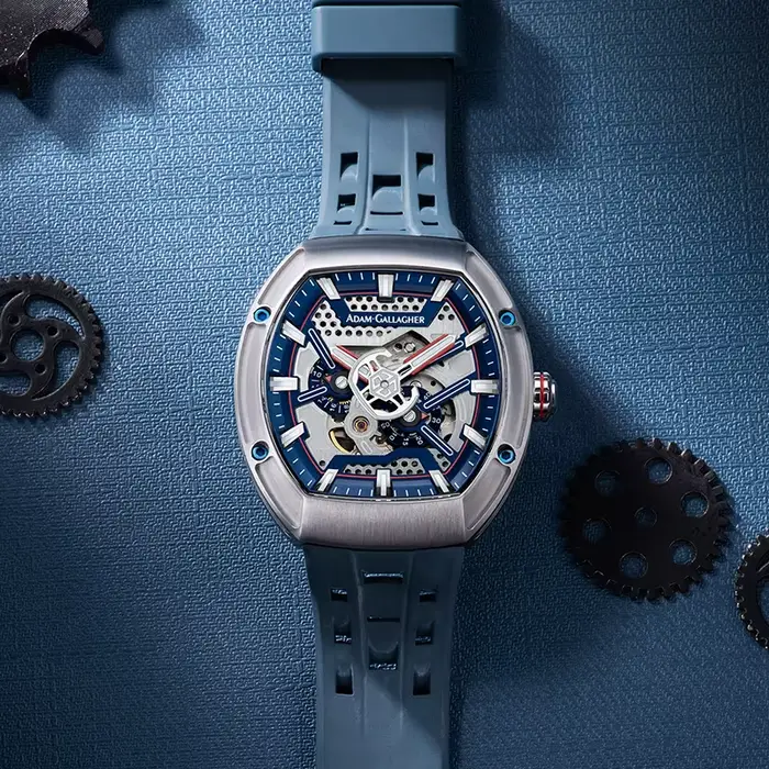 Montre mécanique WM Adam Gallagher homme résistante à l'eau avec mouvement automatique en acier inoxydable pour occasions spéciales