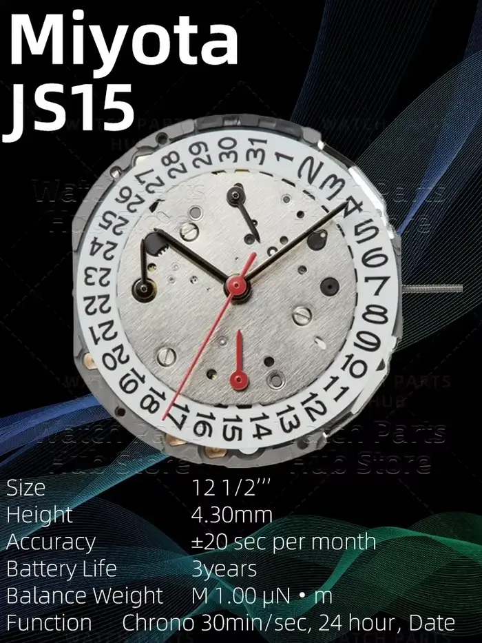 Nouveau mouvement de montre Miyota JS15 véritable mouvement à Quartz d'origine mouvement automatique