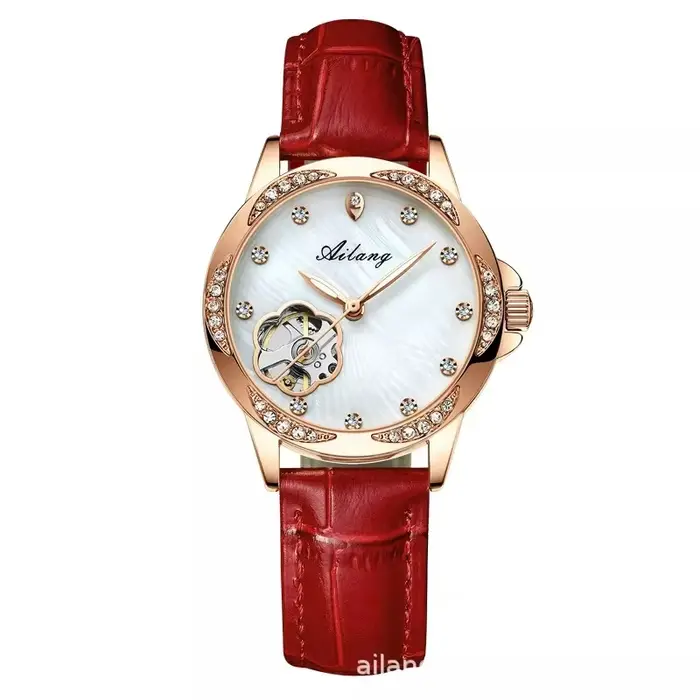 Montre mécanique automatique pour femme AILANG, montre de luxe squelette avec lunette sertie de diam