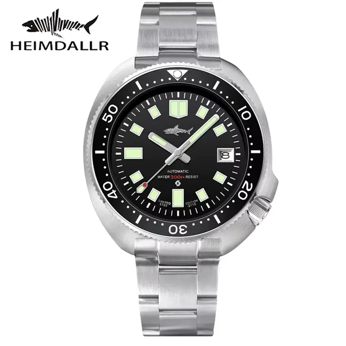 Heimdallr NH35A montre de plongée automatique 44mm 200M étanche saphir céramique lunette C3 lumineux