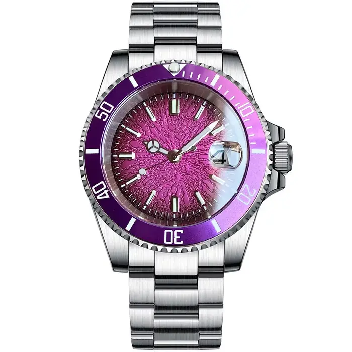 Tandorio Nouvelle Montre de Plongée Homme 40mm Verre Saphir Mouvement Automatique Japonais NH35A Reloj Hombre Date 20ATM Lunette Rotative Lumineuse
