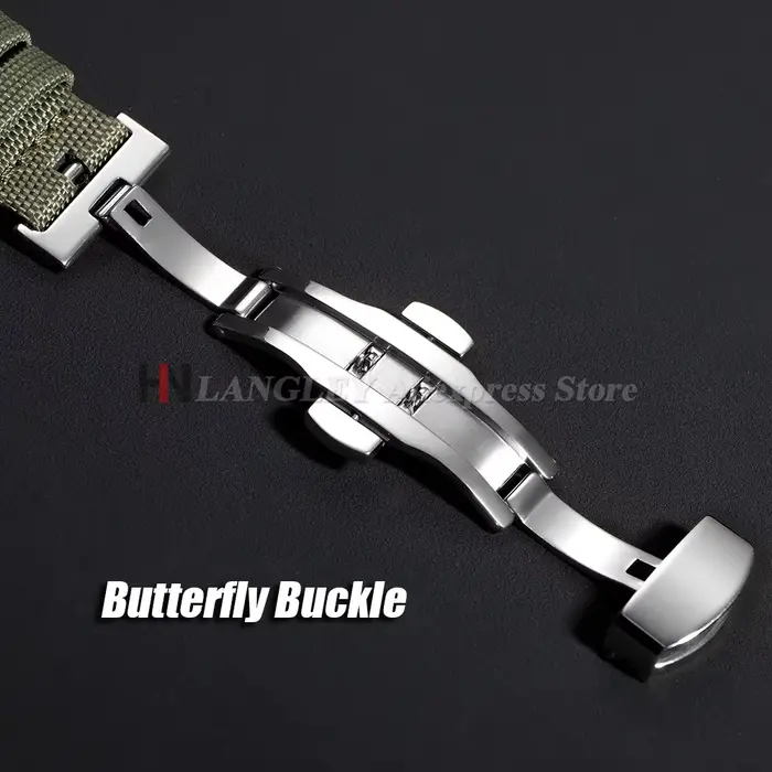 Bracelet de montre en tissu voile 20mm 22mm pour Omega pour Seiko Business boucle papillon en Nylon étanche hommes