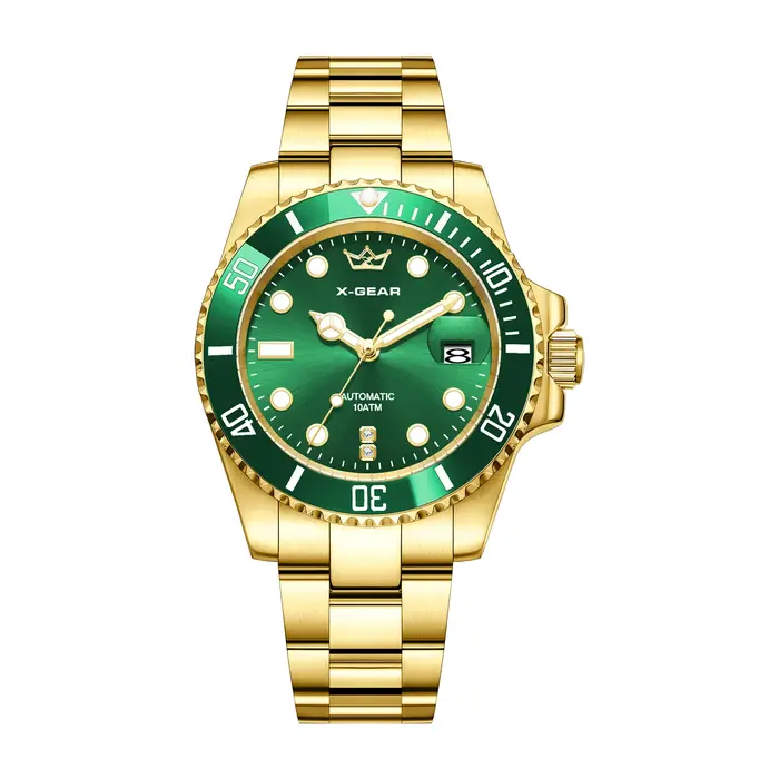 Montre mécanique automatique de luxe X-GEAR – Montre-bracelet sportive pour homme en acier inoxydable étanche