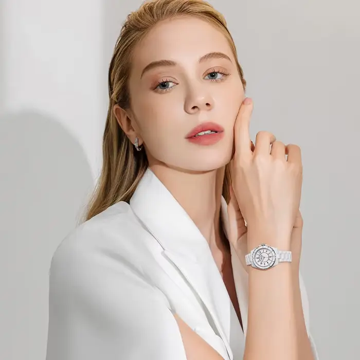 Mark Fairwhale marque 3790 mode montre-bracelet pour femme céramique de luxe étanche petites et luxueuses montres à Quartz pour les femmes