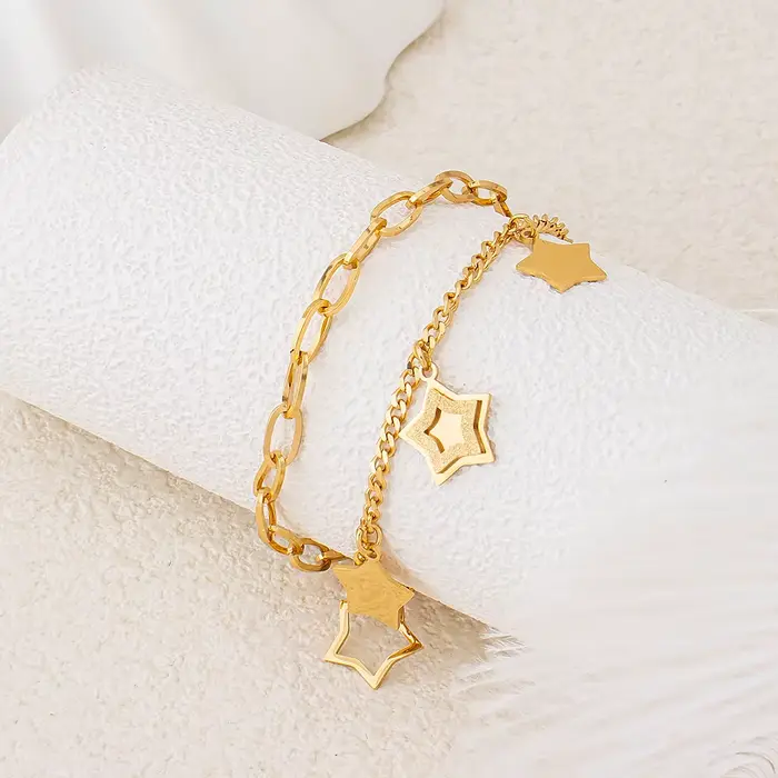 Bracelet plaqué or Style Hip Hop