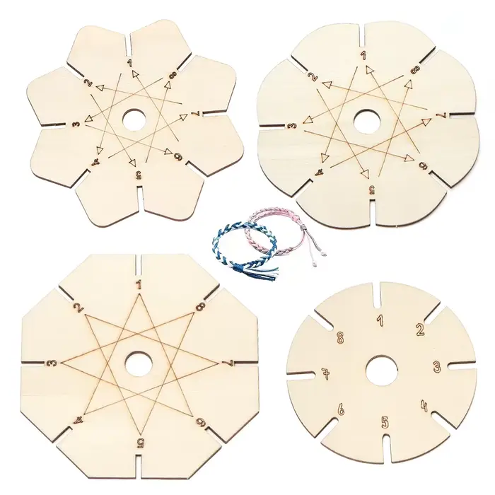 Disques en bois pour tressage de bracelets et fabrication de bijoux DIY pour artisans et débutants occasions spéciales