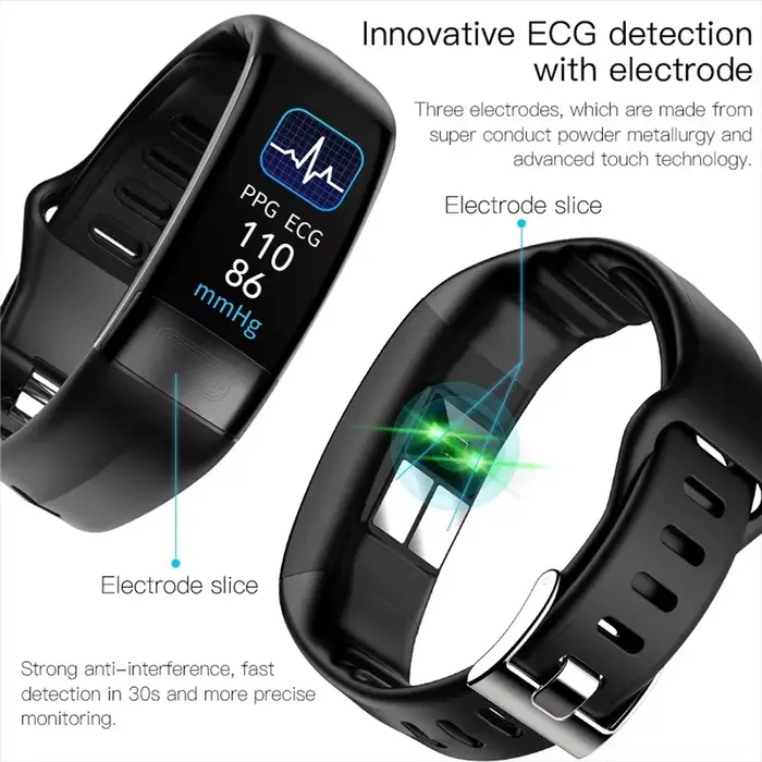 Montre connectée ECG + PPG pour hommes et femmes