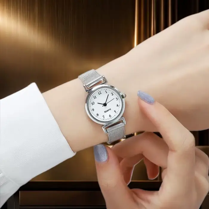Bracelet en argent mode femmes montres à Quartz pour occasions spéciales élégante à offrir multicolore bronze café rose