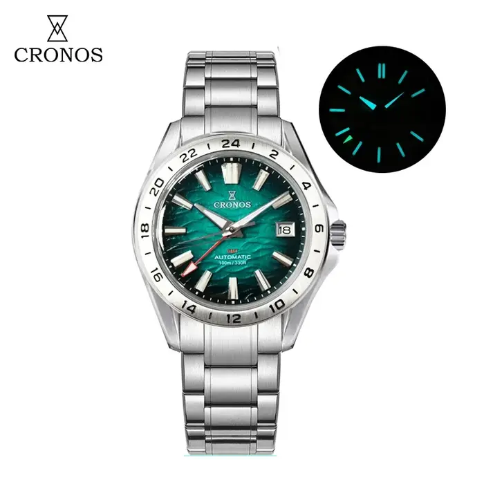 Cronos GS 39mm Texture cadran mécanique hommes montre NH34 automatique