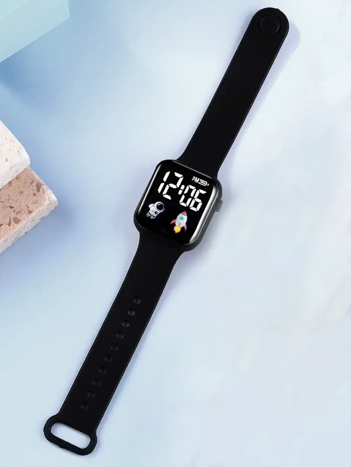 Montre électronique rectangulaire avec bracelet