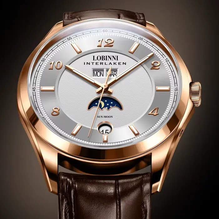 LOBINNI 40mm montres pour hommes mécanique haut de gamme calendrier Date luxe saphir cristal verre montre automatique