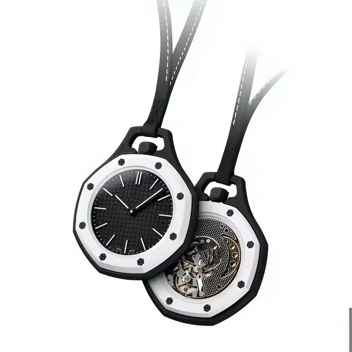 Nouvelle montre de poche octogonale 2026 avec collier, plusieurs options de couleurs, cordon en cuir