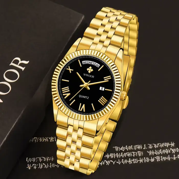 WWOOR – montre-bracelet de luxe en acier inoxydable pour homme