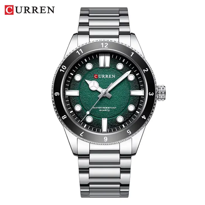 CURREN 8450 montre à Quartz pour hommes affaires bleu vert horloge affichage analogique bracelet en 