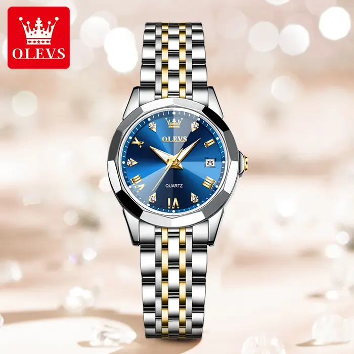 Montre élégante pour femmes en acier inoxydable avec mouvement Quartz, résistance à l'eau, design lumineux et personnalisation de couleur