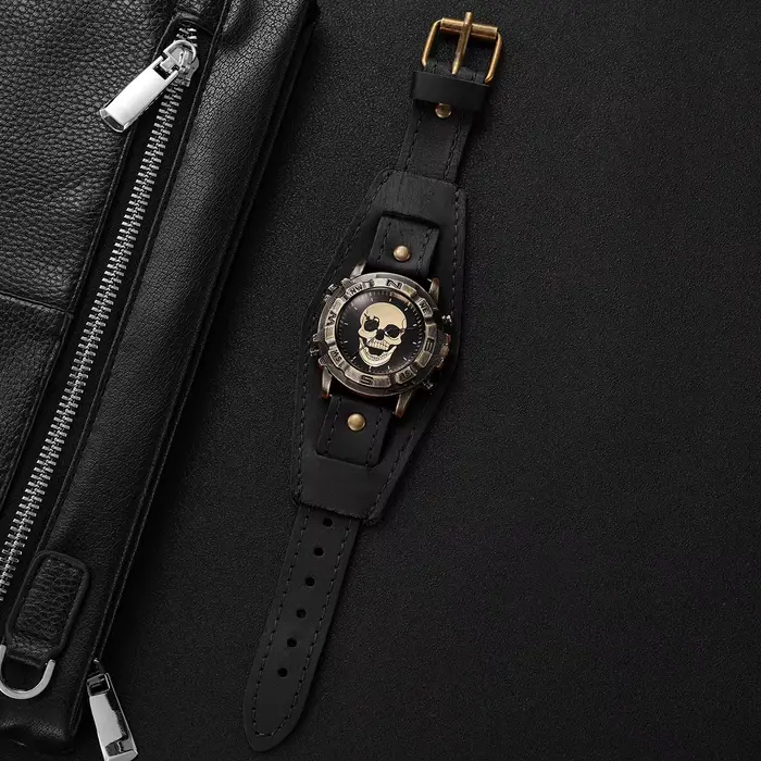Montre vintage pour homme avec cadran large