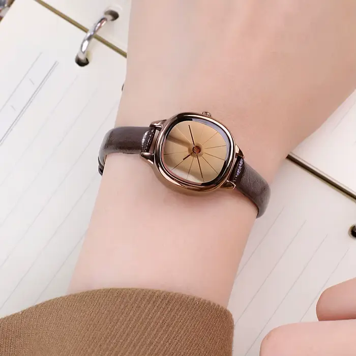 GEDI montre Vintage femme mode bracelet en cuir microfibre montres à Quartz étanche tempérament élégant Niche femmes cadeaux