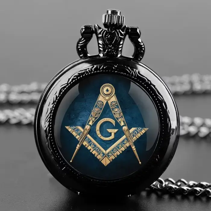 Ensemble de montres de poche à quartz maçonniques uniques avec design G de la Franc-maçonnerie
