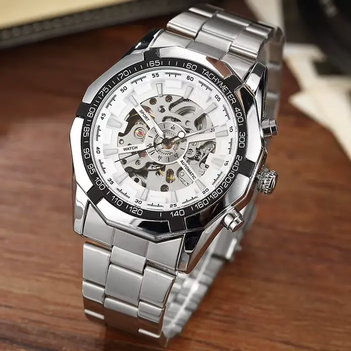 Montre automatique en acier inoxydable pour hommes