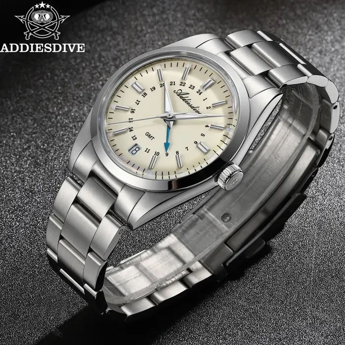 ADDIESDIVE 36mm montre analogique pour hommes GMT 515-24H montre BGW9 lumineux 100m étanche en acier