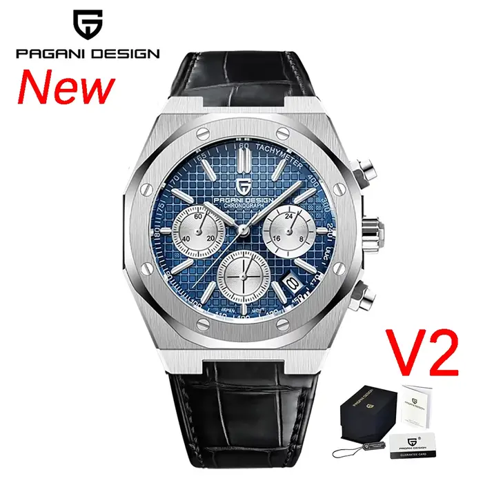 Pagani Design 2026 Nouveau Vk63 Montre Homme Tendance V2 Chronographe Quartz Luxe Saphir Acier Inoxydable Étanche Sport