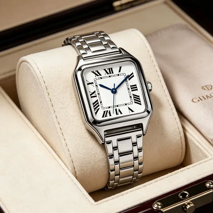 Montre de luxe carrée pour femmes avec texte arabe et résistance à l'eau pour occasions spéciales et cadeaux élégants