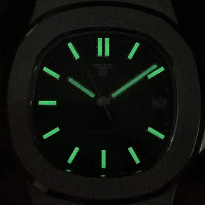 Montre Tandorio Automatique Boîtier Carré Acier Inoxydable Résistante à L'eau Occasions Spéciales Plongée Hommes