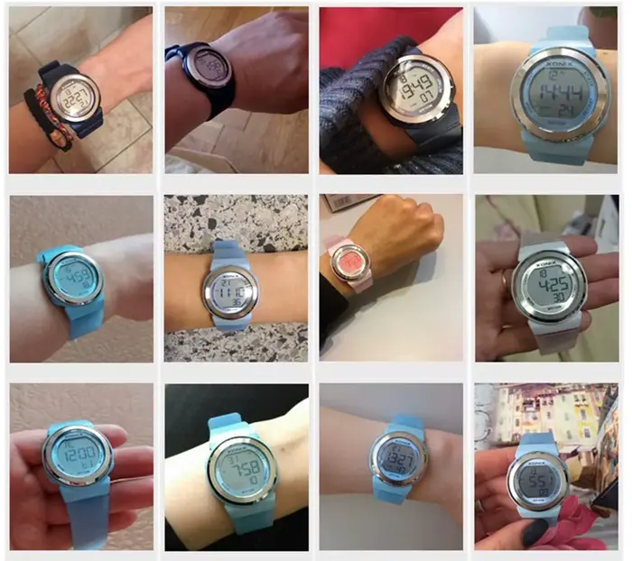 Chaude!!! XONIX Mode Femmes Montres de Sport Étanche 100 m Dames De Gelée LED Montre Numérique De Natation Plongée Main
