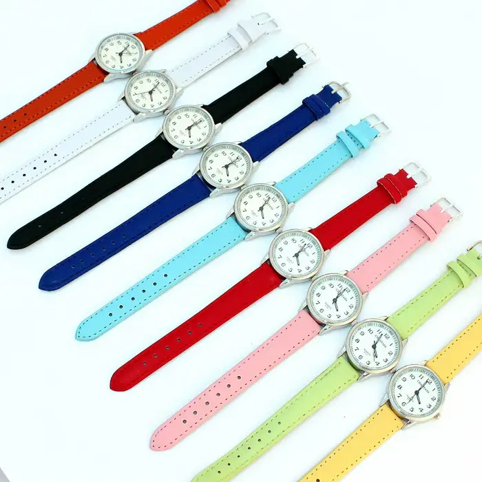 Montre enfant Chaoyada bracelet en cuir décontractée pour filles apprentissage de l'heure montre-bracelet fashion casual pour étudiants occasions spéciales cadeau tendance