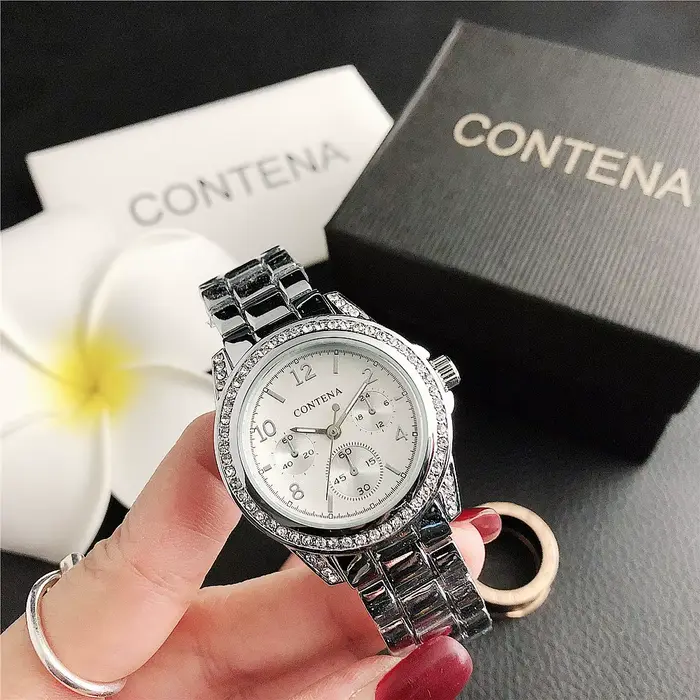 Montre JBAILI pour Femme en Acier Inoxydable avec Strass Tendance Style Fashion et Casual Occasions Spéciales