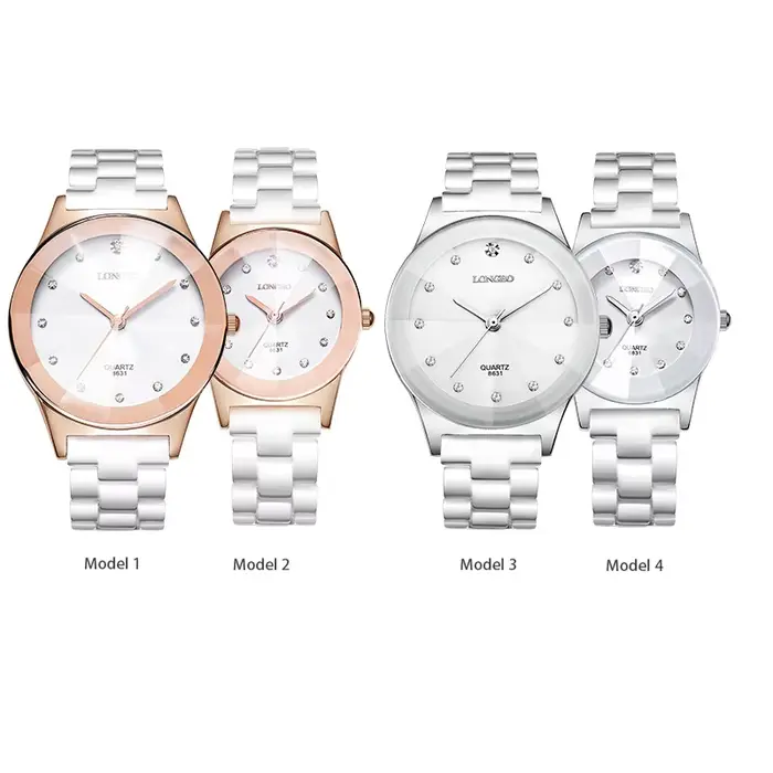 Longbo montre de luxe pour femmes grande marque en céramique blanche diamant étanche montre-bracelet à Quartz Relogio Feminino часы жletiе.05..05.