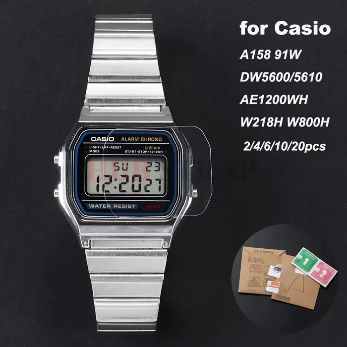 2/4/6/10/20 pièces pour Casio A158 91W DW5600/5610 AE1200WH écran de montre protecteur étanche doux 