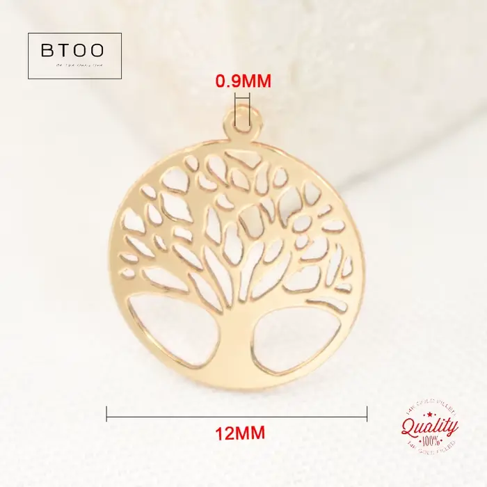 Breloque Arbre de Vie en Or Rempli 14K