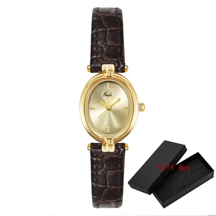 GEDI-Montre à quartz rétro pour femme, marque supérieure, haut de gamme, léger, luxe minimaliste, si