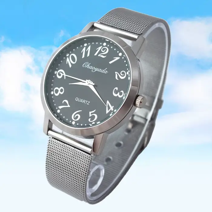 Montre de mode originale élastique Bracelet en acier montres à Quartz vieux hommes et femmes