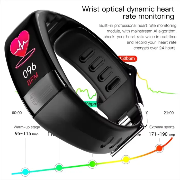 Montre connectée ECG + PPG pour hommes et femmes