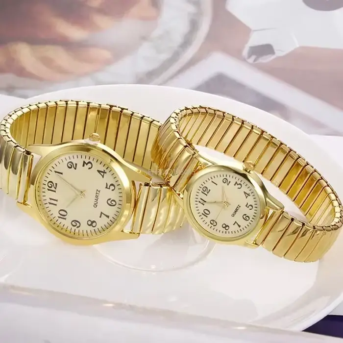 Montre élégante Moonbiffy en acier inoxydable avec mouvement quartz pour homme et femme, bracelet en cuir, adapté aux occasions spéciales et quotidiennes