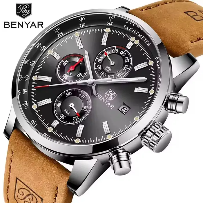 BENYAR 5102 haut tendance marque montre pour hommes Quartz luxe chronographe