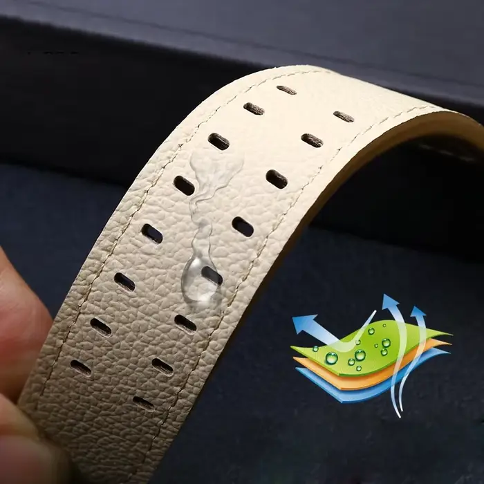 Bracelet de montre en cuir véritable pour hommes