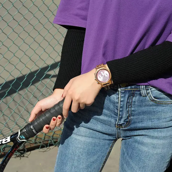 BOBO BIRD-Montre-bracelet en bois et métal pour femme