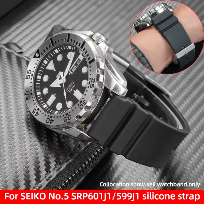 Bracelet de montre en caoutchouc pour montre traditionnelle, élégant et résistant à l'eau, pour homme, occasions spéciales et tous les jours