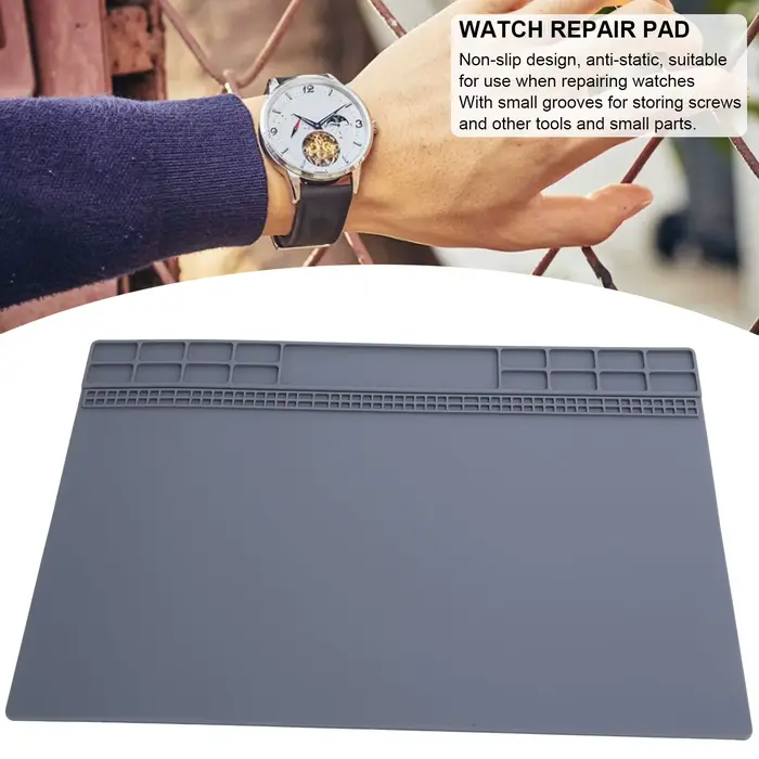 Tapis en caoutchouc antidérapant pour réparation de montres