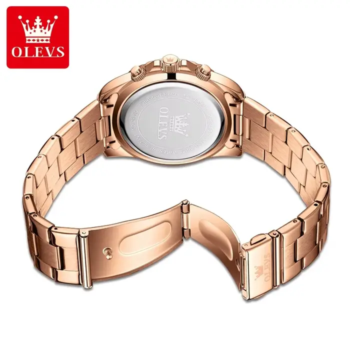 Montre homme OLEVS arc-en-ciel pierre précieuse lunette affichage date automatique résistante à l'eau occassions sport et élégance