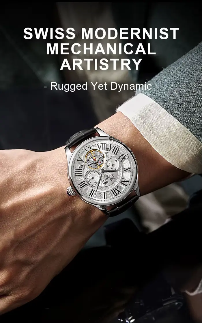 Montre mécanique automatique à remontage automatique pour homme