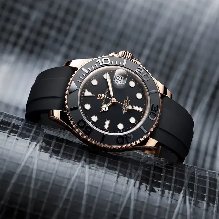 Montre Pagani Design Automatique Hommes Mouvement Miyota 8215 Bracelet Caoutchouc Plongeur Résistante à l'Eau Occasions Spéciales