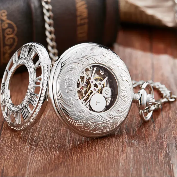 Montre à gousset Gorben Antique Style avec Chaîne en Acier Inoxydable pour Hommes et Femmes Occasions Spéciales