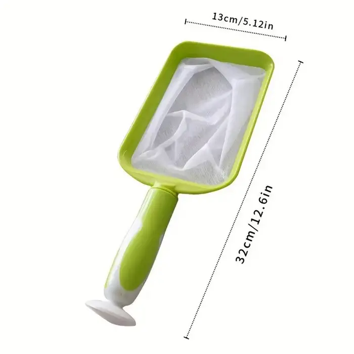 Épuisette de nettoyage de piscine portable verte - Poignée ergonomique détachable, épuisette en mail
