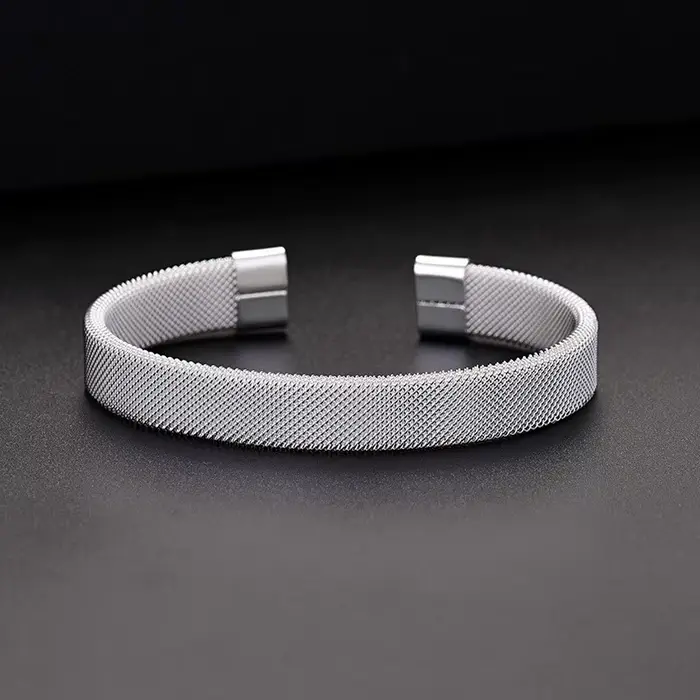 Bracelet fin en argent regardé 925 pour hommes et femmes